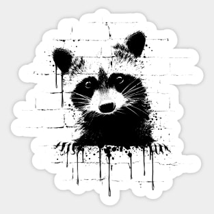 Funky Urban Graffiti Street Art Raccoon Sticker